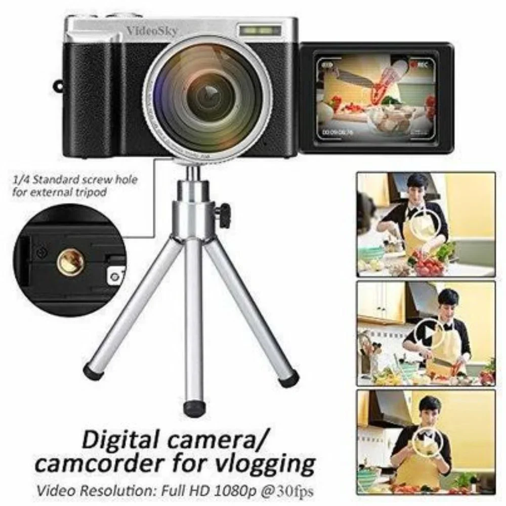 New Multifunctional Digital Vlogging Camera, Full HD, Wide Angle, Wi
